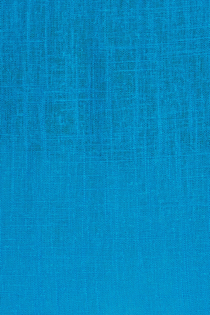 Catalinne Top In Blue Linen Blend - fabric
