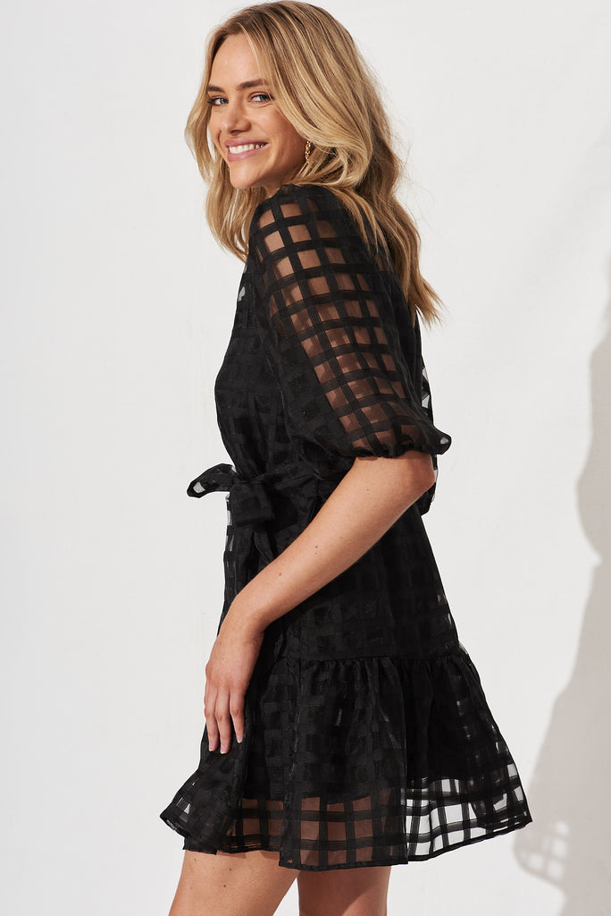 Giuliette Dress In Black Oganza - side