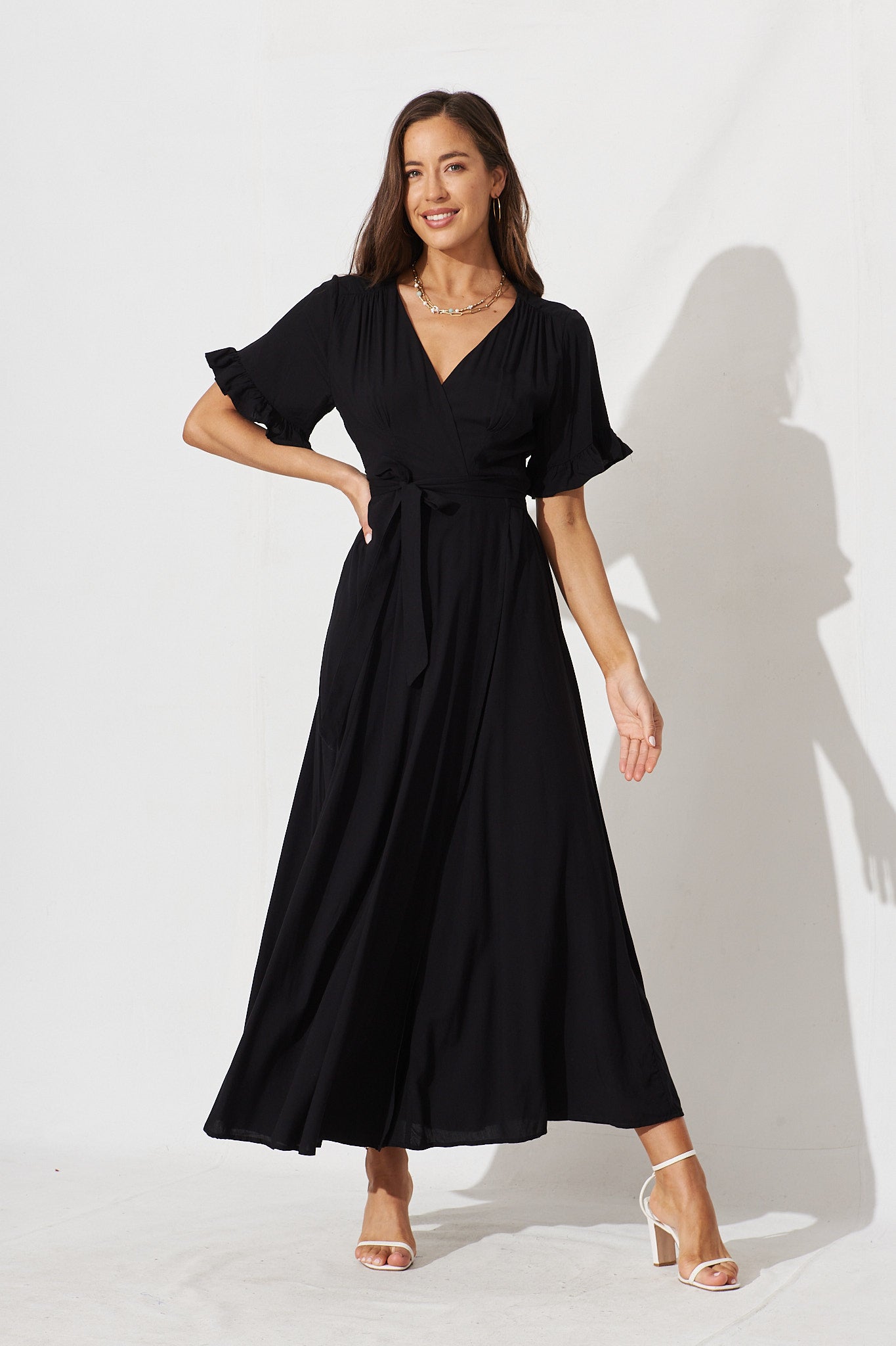Black Silk Wrap Dress