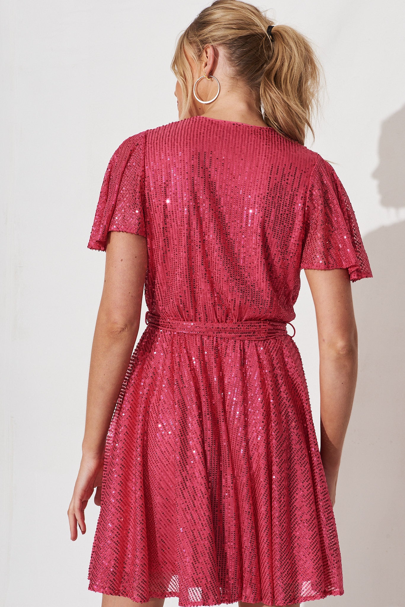 Amoretto Dress In Hot Pink Sequin – St Frock