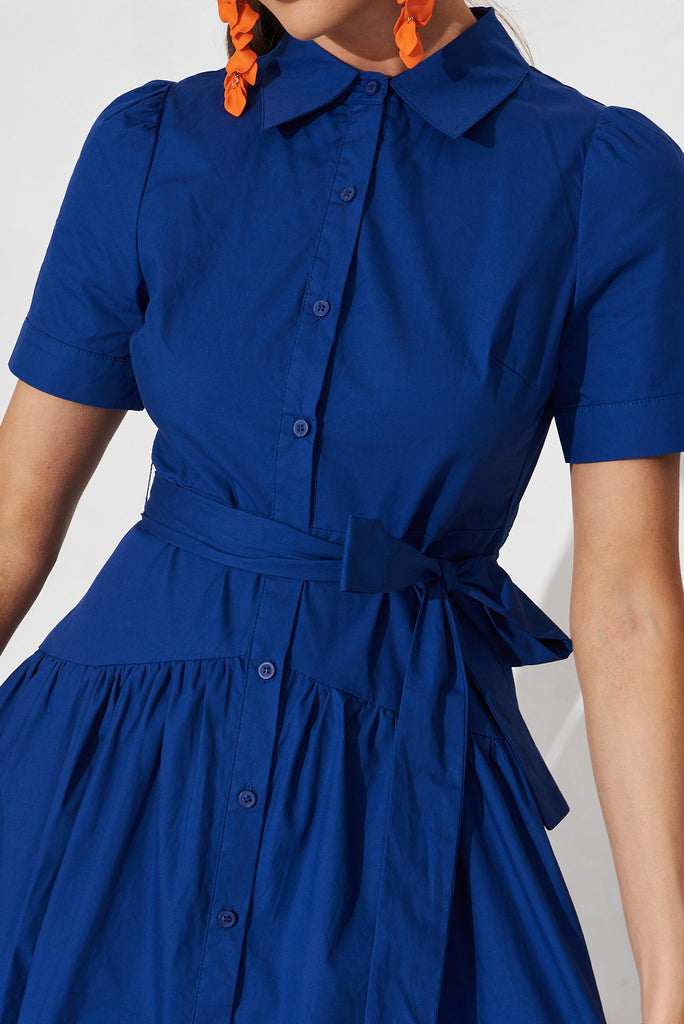 Annmarie Midi Shirt Dress In Navy - detail