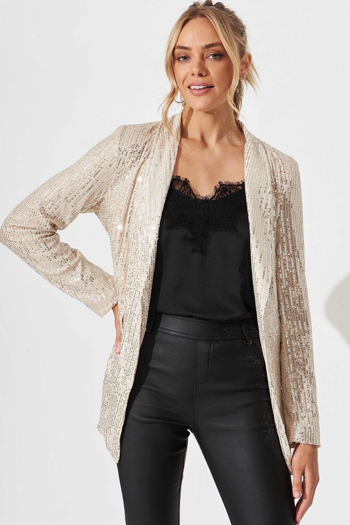 Womens gold sale sequin blazer