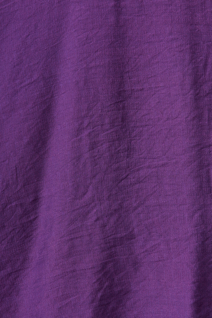 Acacia Wrap Midi Dress In Royal Purple - fabric