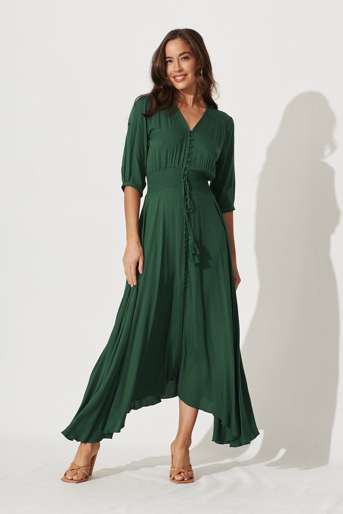Selena Maxi Dress In Emerald - full length