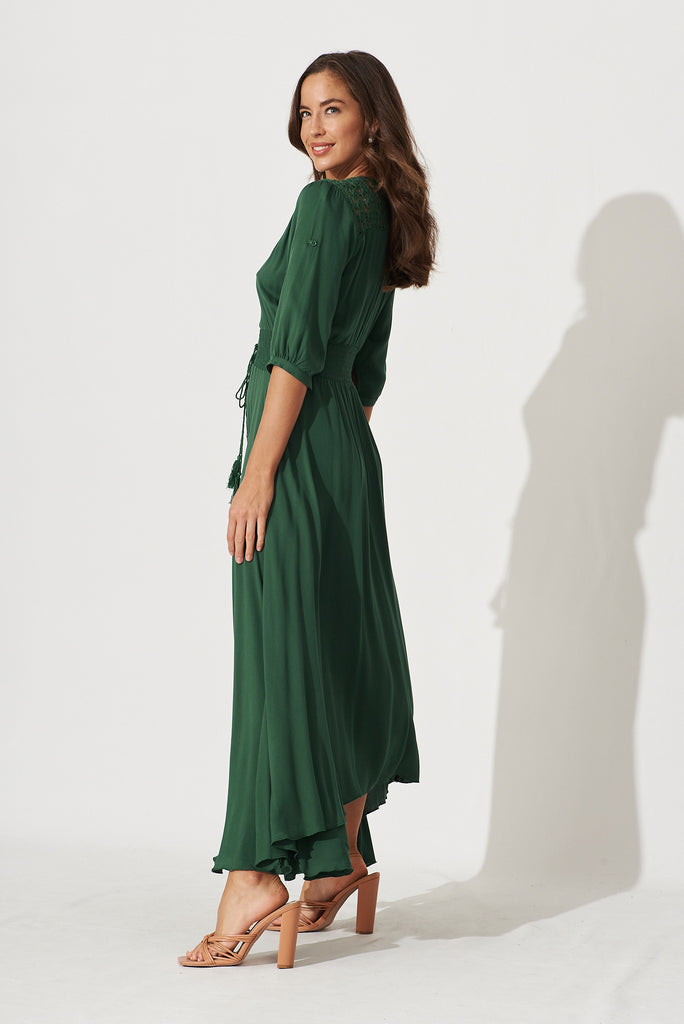 Selena Maxi Dress In Emerald - side