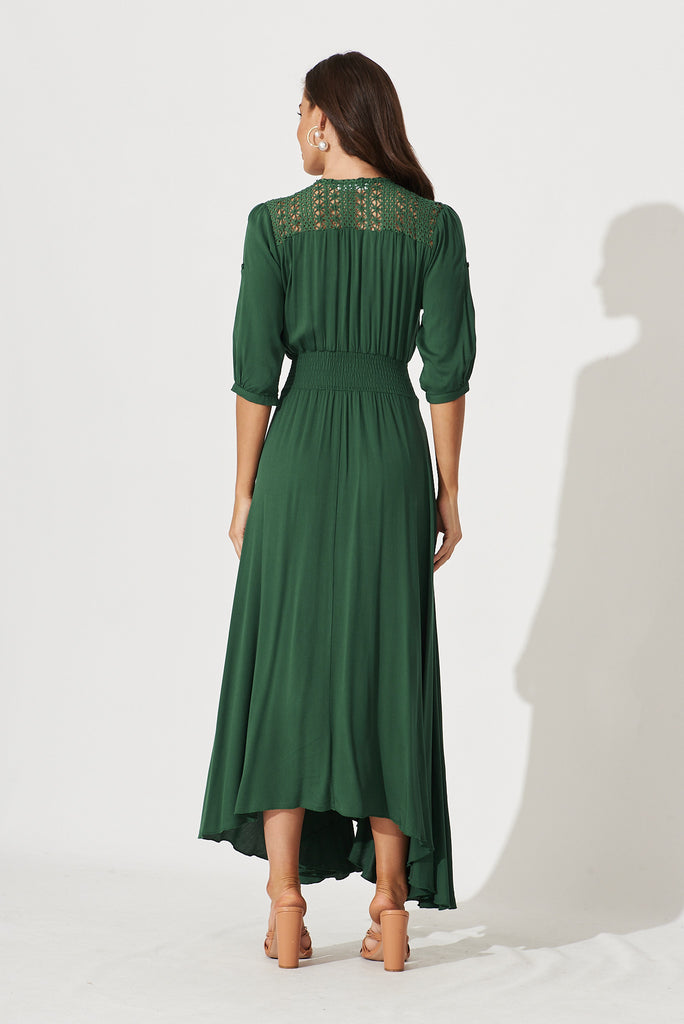 Selena Maxi Dress In Emerald - back