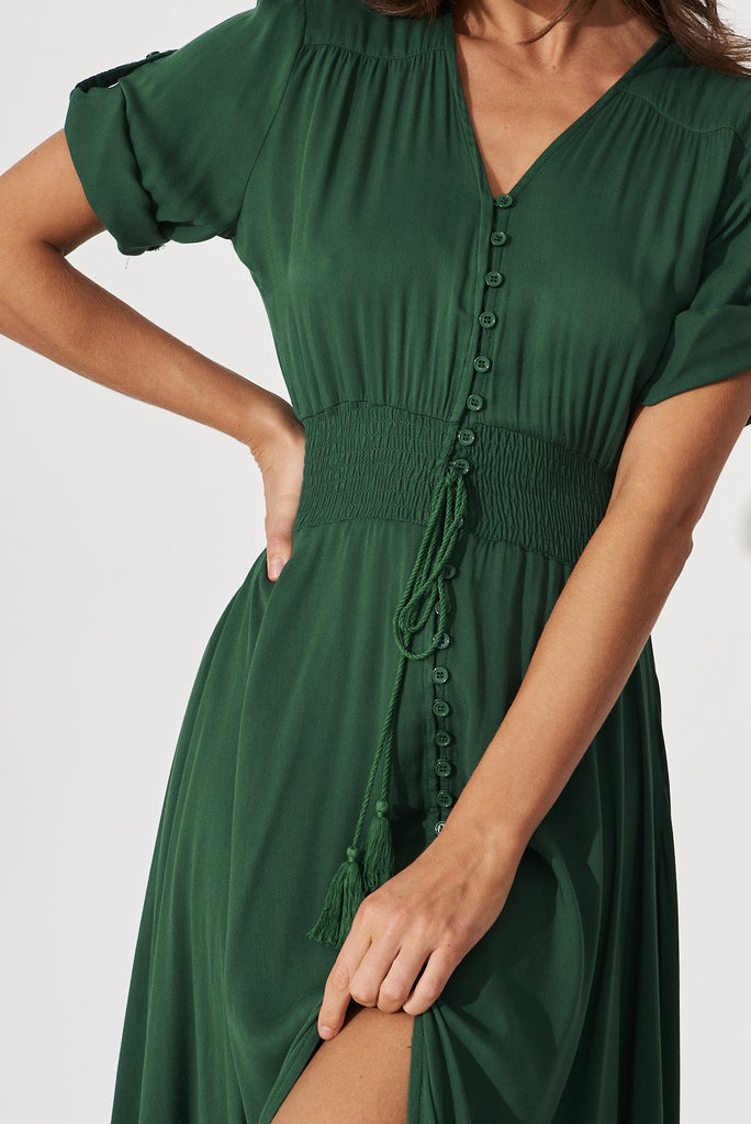 Selena Maxi Dress In Emerald - detail